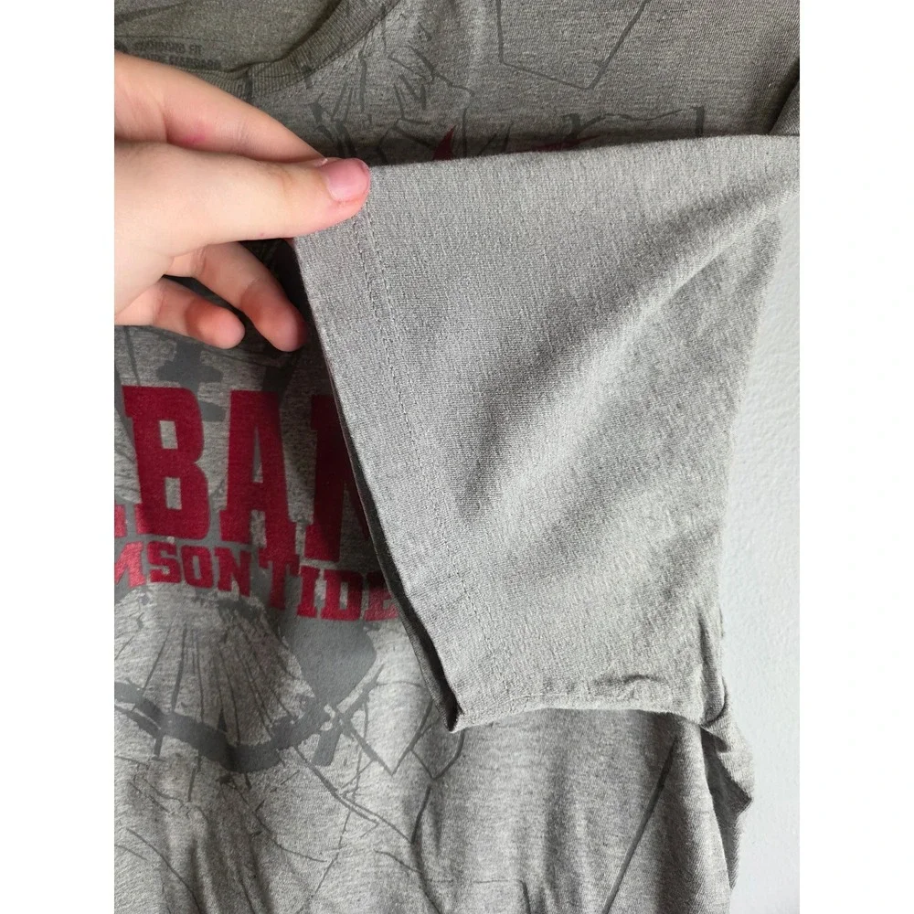 Nike Alabama Crimson Tide Bama Mens Gray Graphic T-Shirt‎ Size L Standard Fit